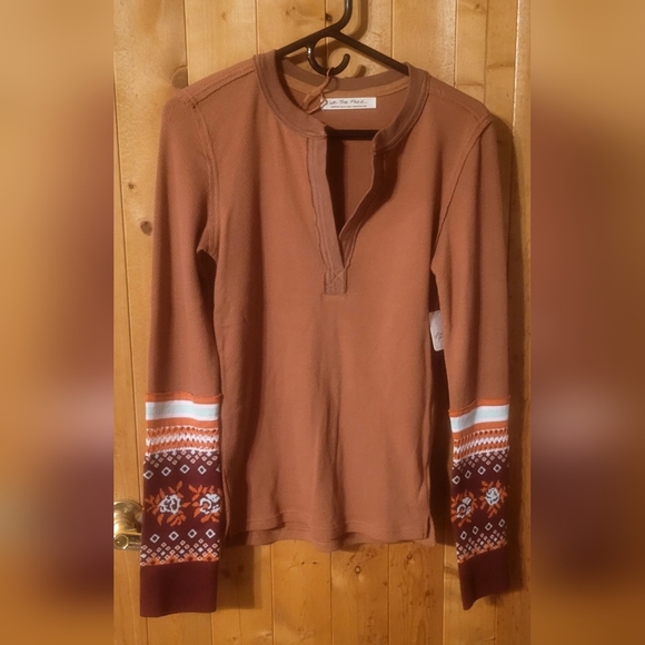 Med Free People WE THE FREE Mikah Thermal in Autumn combo Stunning Colors! - Picture 3 of 13